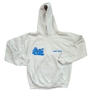 LONELY GHOST Gray Pullover Sweatshirt with Blue Graphic | Size M